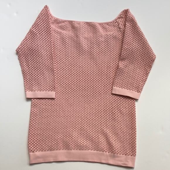 NWOT Nikibiki Soft Pink Seamless Boatneck Mesh Top - Picture 4 of 6